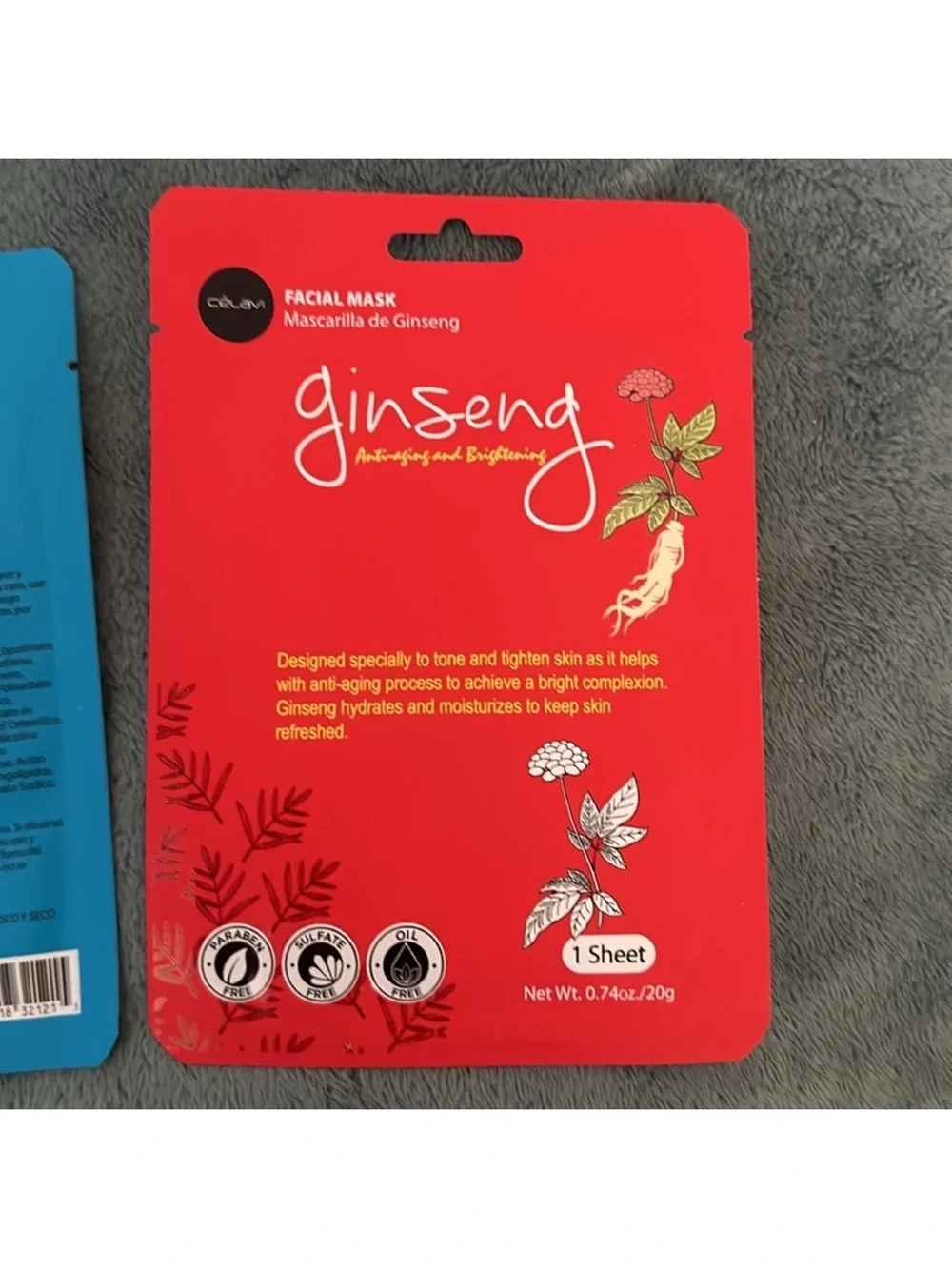 Celavi Facial Sheet Mask bundle of 3 New pomegranate, collagen, and ginseng